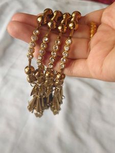 Golden  Bangles With Hangings