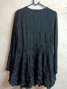 Trendy Lace Top Layered Flarsd Black 🖤