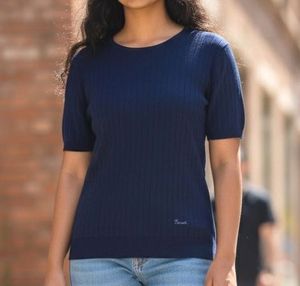 Ribbed Blue Tshirt