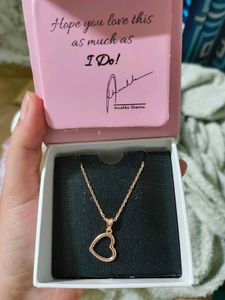 Giva Rose Gold Line Heart Pendant With Box Chain