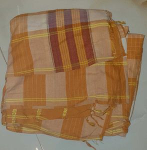 Simple Mustard Cotton Saree