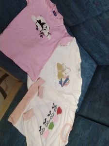 Cute Girls' T-Shirt Bundle - Size Unknown