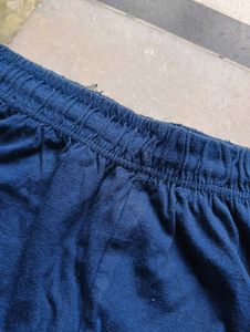 Blue Half Shorts For Daily Use Stretchable
