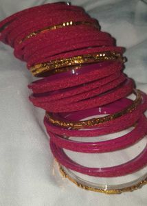 Pink &amp; Gold Bangles