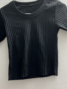 Basic Black Ribbed Top