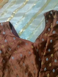 Brown Embellished Short Kurti