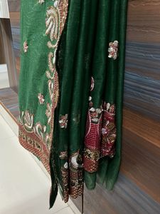 beautiful supernet saree with stylish blouse