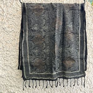 Elegant Black Printed Stole