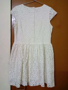 Off White Net Mini Dress
