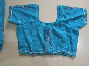 Teal Embellished Saree