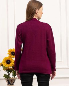 Burgundy Knit Cardigan