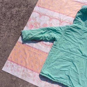 Women’s Mint Green Winter Jacket | Fur Hood