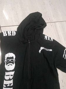 Beardman Black Printed Hoodie