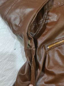 Brown Leather Look Jacket