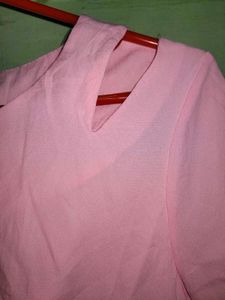 Pink Cutout Mini Dress With Adjustable Waist