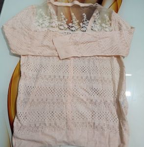 Elegant Blush Pink Floral Cardigan
