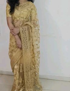 Elegant Gold Saree