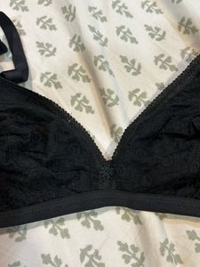 Black Cotton Bra