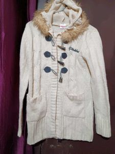 Cute Creamy Cable Knit Cardigan