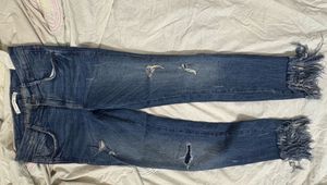 Zara Ripped Blue Denim Jeans
