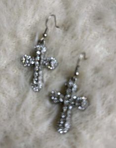 Iced Cross Dangle earring
