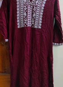 Maroon Formal Kurtha For Office