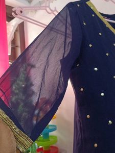 Elegant Navy Blue Embellished Kurta