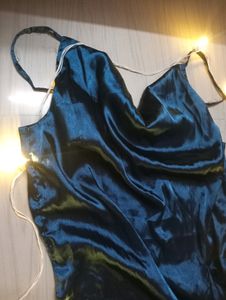 Silky Blue Slip Dress