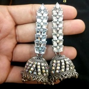 Silver Jhumka Earrings