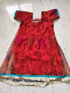 Red Embroidered Kurta