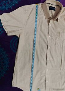 Peter England Beige Short Sleeve Shirt
