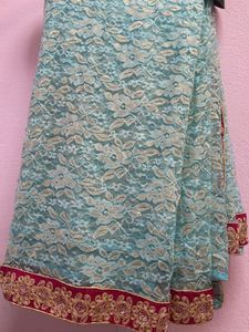 Elegant Blue Embellished Saree