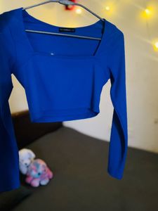 Blue Long Sleeve Top
