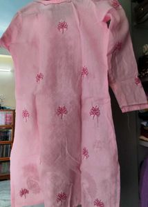 Pink Embroided Kurta