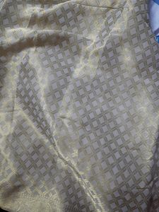 Golden Off White Pure Khaddi Georgette Saree