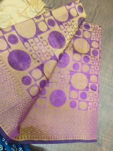 Elegant Purple &amp; Gold Saree