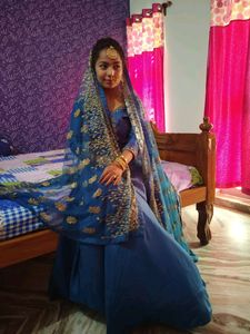 Blue Anarkali gown,,, wore for twice,, but right now I have other collections , so wanna give up this one