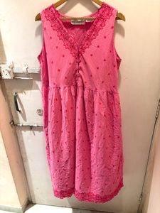 Beautiful Lace Trim Over Size Dress