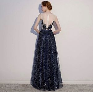 Navy Blue Banquet Evening Dress