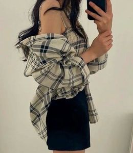 Plaid Cami Top &amp; Shirt Set