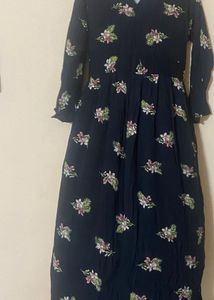 New Long Floral Black Frock