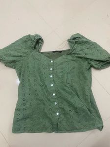 Eyelet Puff Sleeve Top