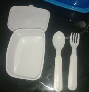 Doremon Blue Lunchbox with cutlery