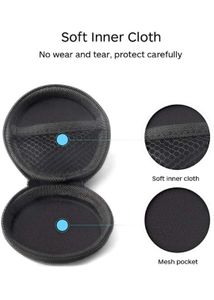 Leather Zipper Headphone Case ( Black )