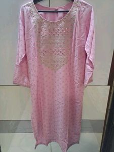 Pink Embroidered Kurta