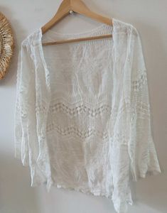 White Boho Shrug From Bali