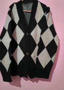 Argyle Knit Cardigan