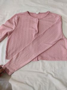 Pink Crop Cardigan