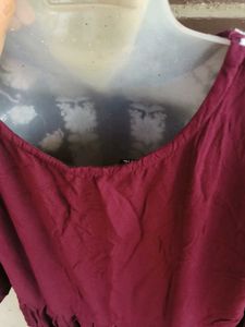 Maroon Embroidered Kurta Dress