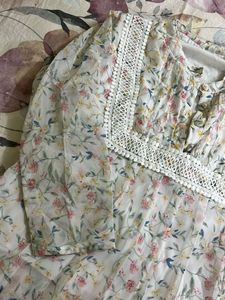 Floral Lace Sheer Tunic Top